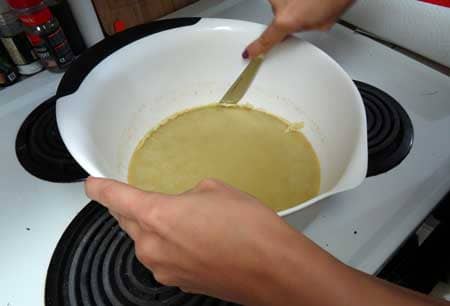 Run a knife around the edges of the cannabutter to loosen it up