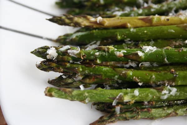 Asparagus tips on a plate